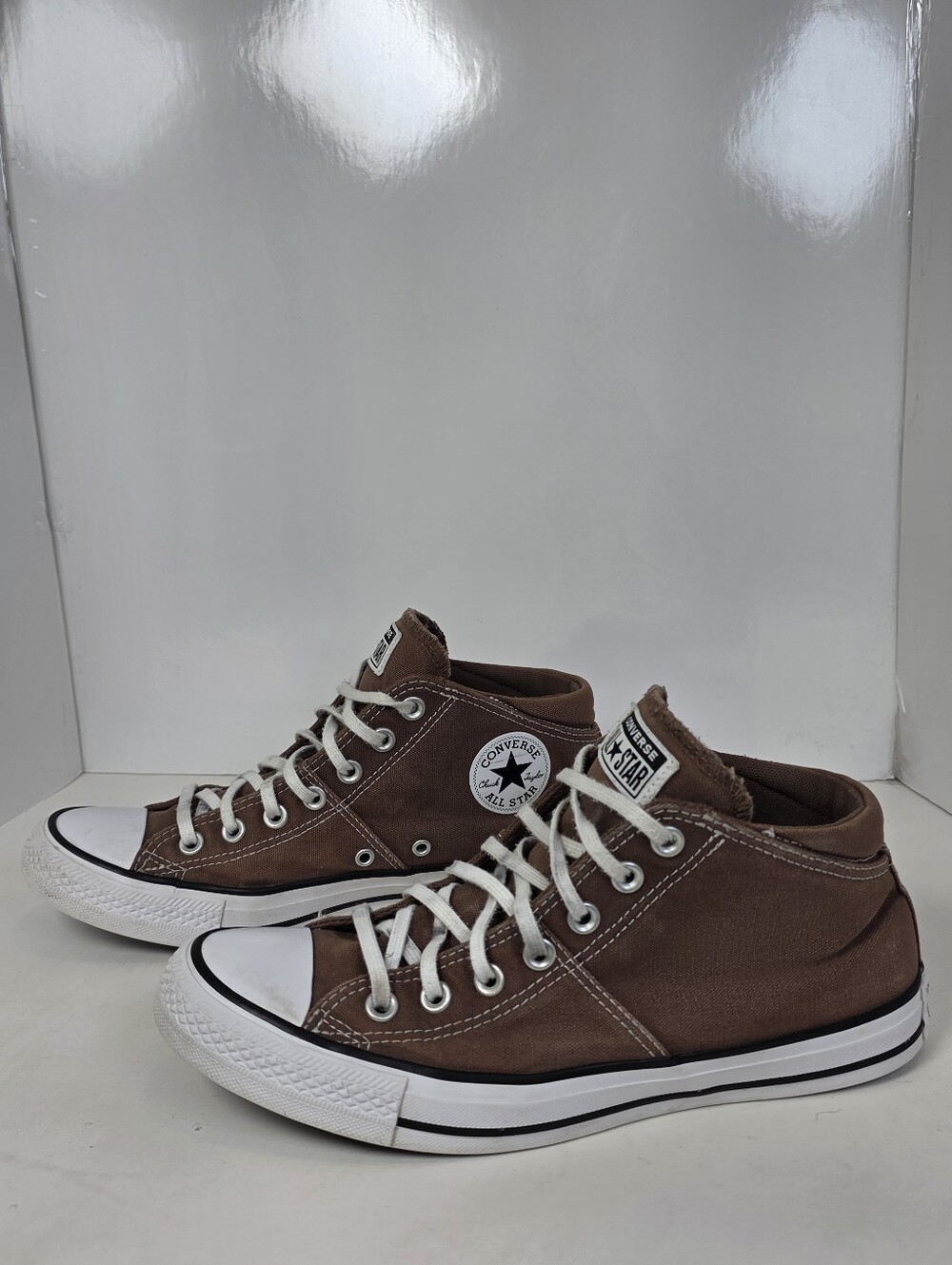Converse All Star Brown High-Top Canvas Sneakers with White Trim